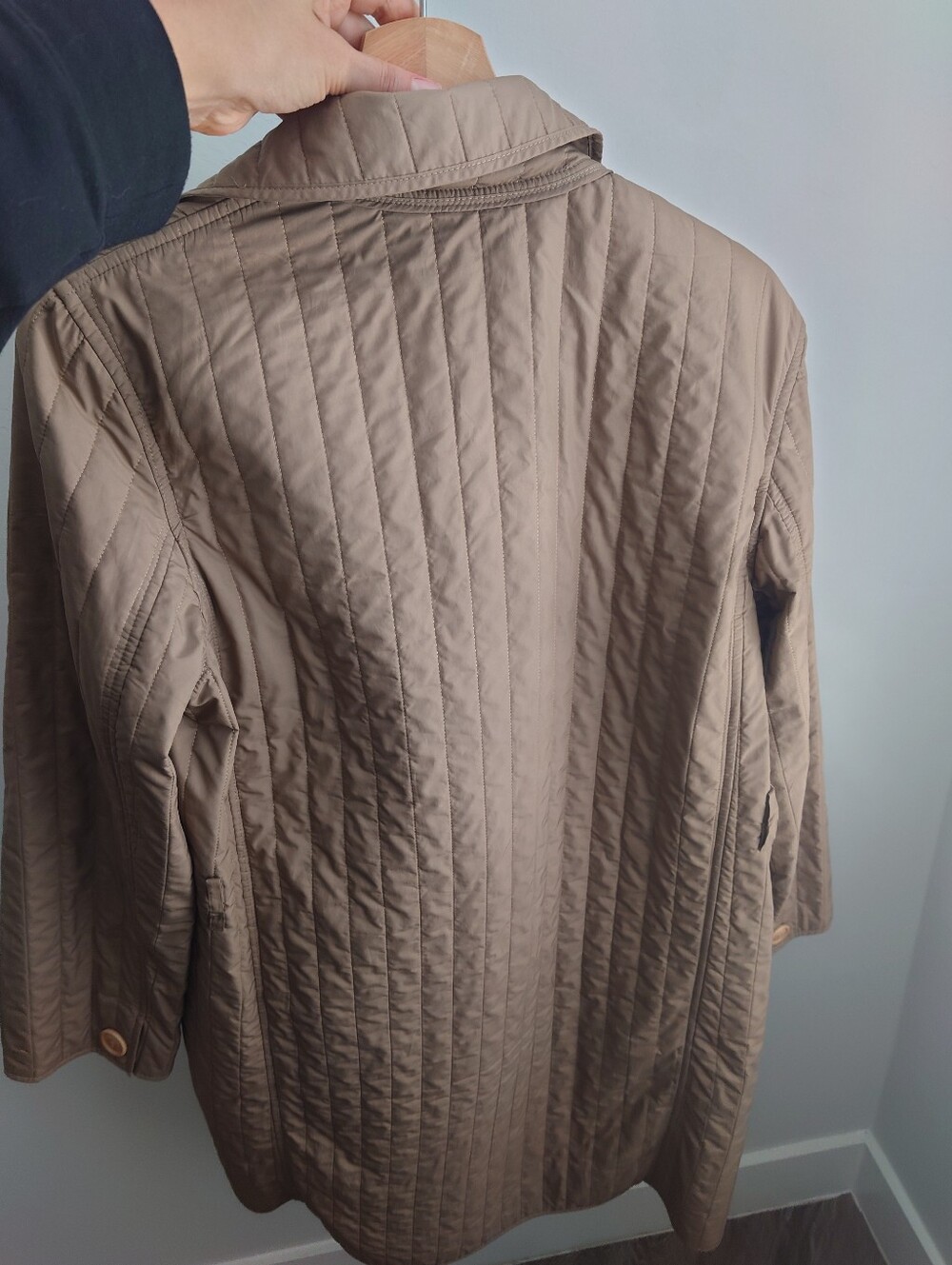 MAX MARA Weekend Quilted Lightweight Trench Tan Neutral Lightweight Coat Sz 10 - Picture 2 of 3